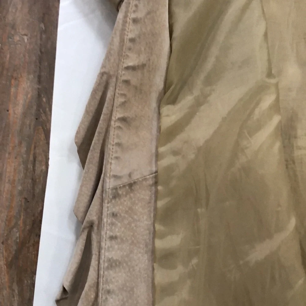 Boston proper size 12 camel color leather long coat - Picture 10 of 15